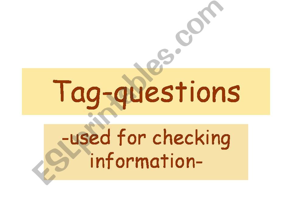 Tag-questions powerpoint