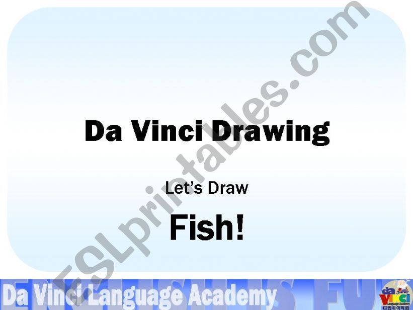 Learning to draw Fish in English, shapes and colors