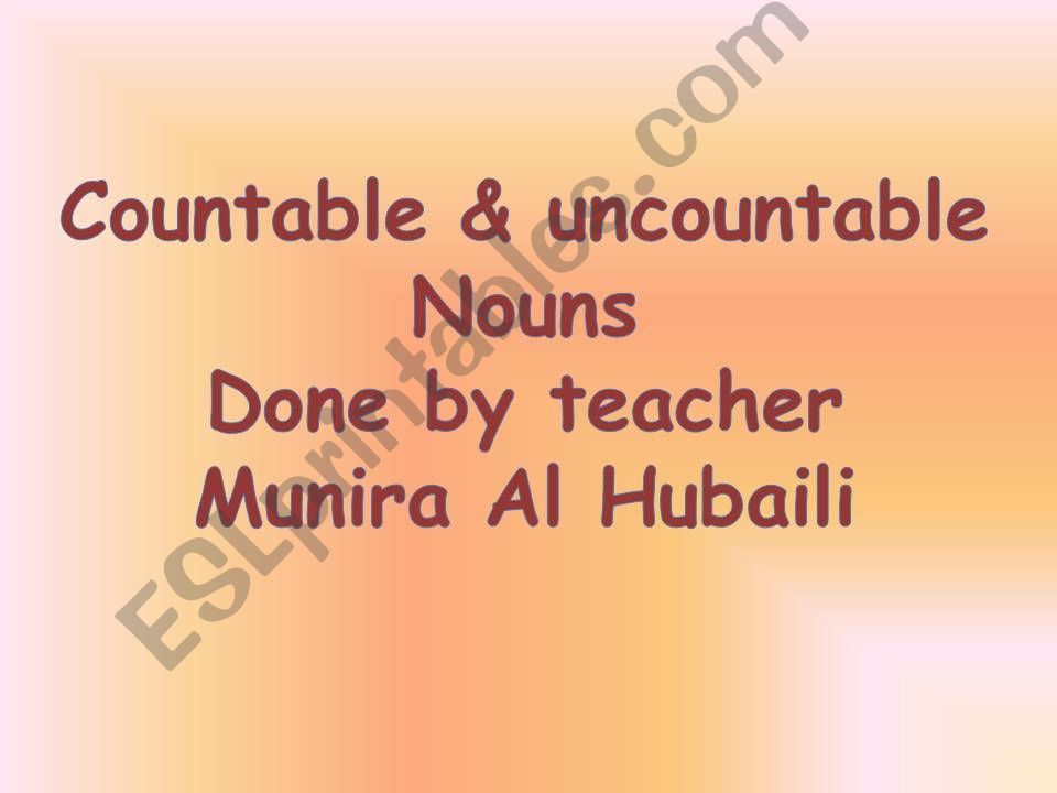 countable/ uncountable noun powerpoint