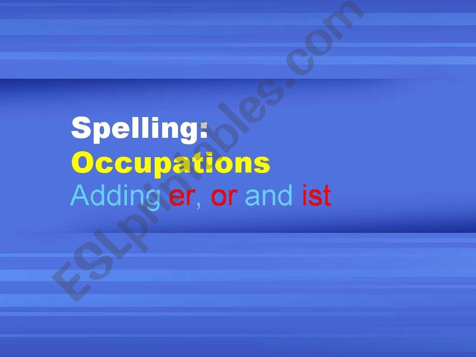 Occupations  powerpoint