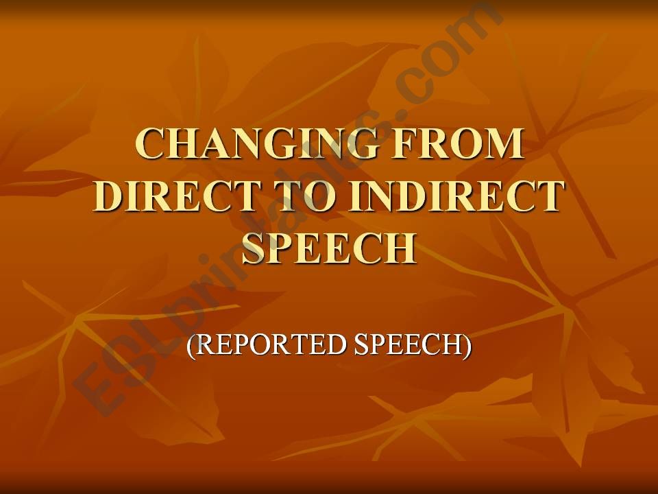 Reported Speech powerpoint