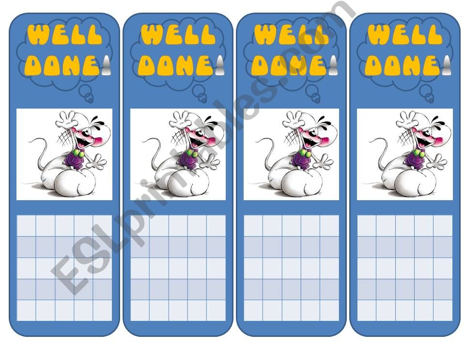 Reward bookmark to stamp happy faces or any icon
