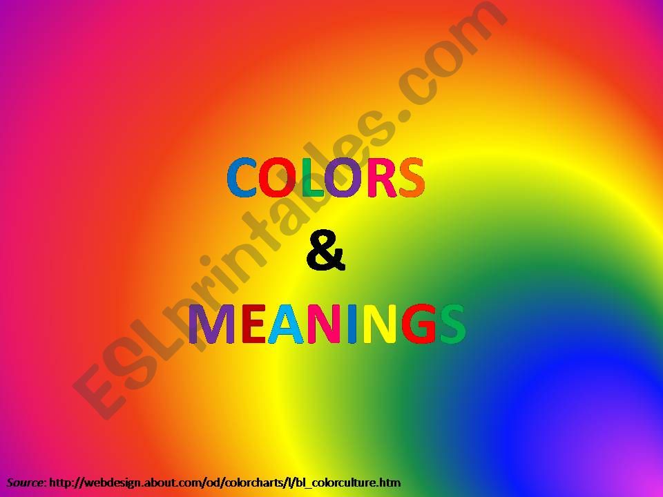 Colors and Meanings powerpoint