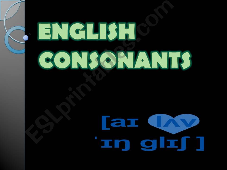 English consonants powerpoint