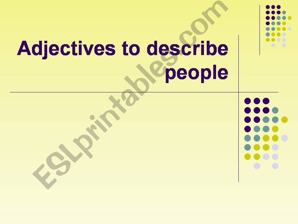 Describing people powerpoint