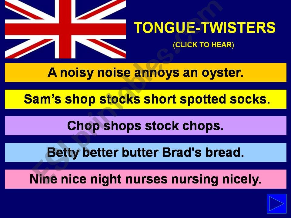 TONGUE-TWISTERS with SOUND powerpoint