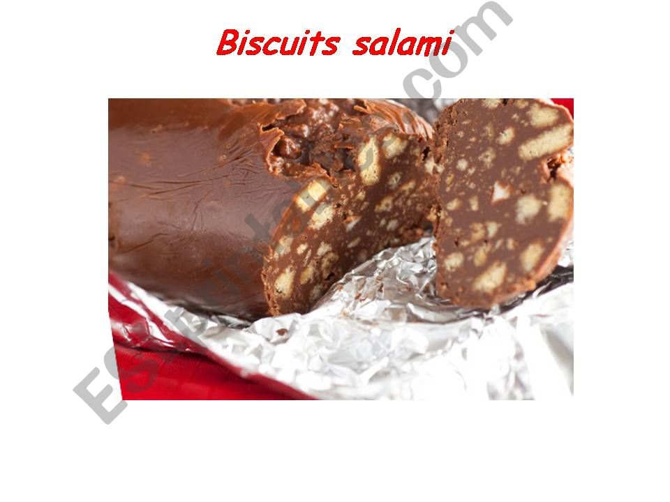 Biscuits salami receipe powerpoint