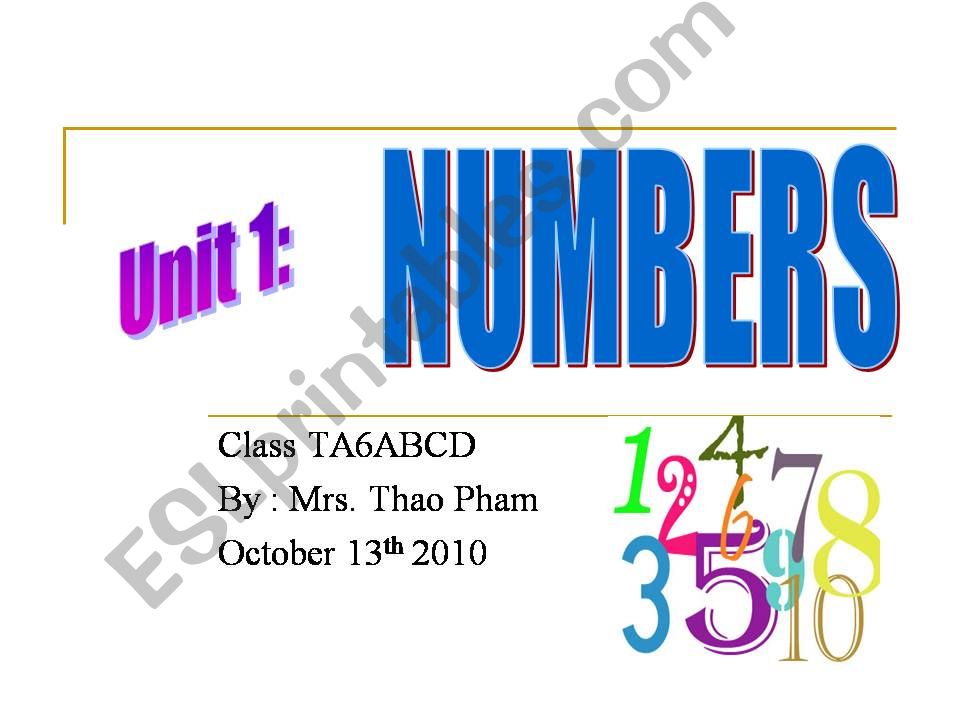 numbers- listening lesson plan