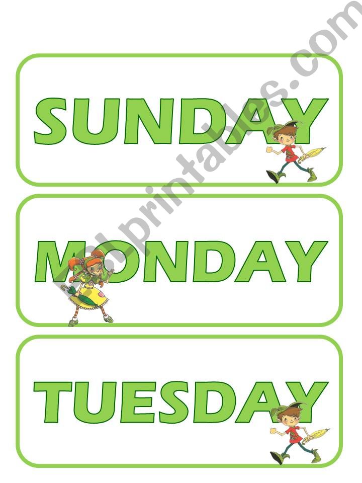 Days of the week - Treetops  powerpoint