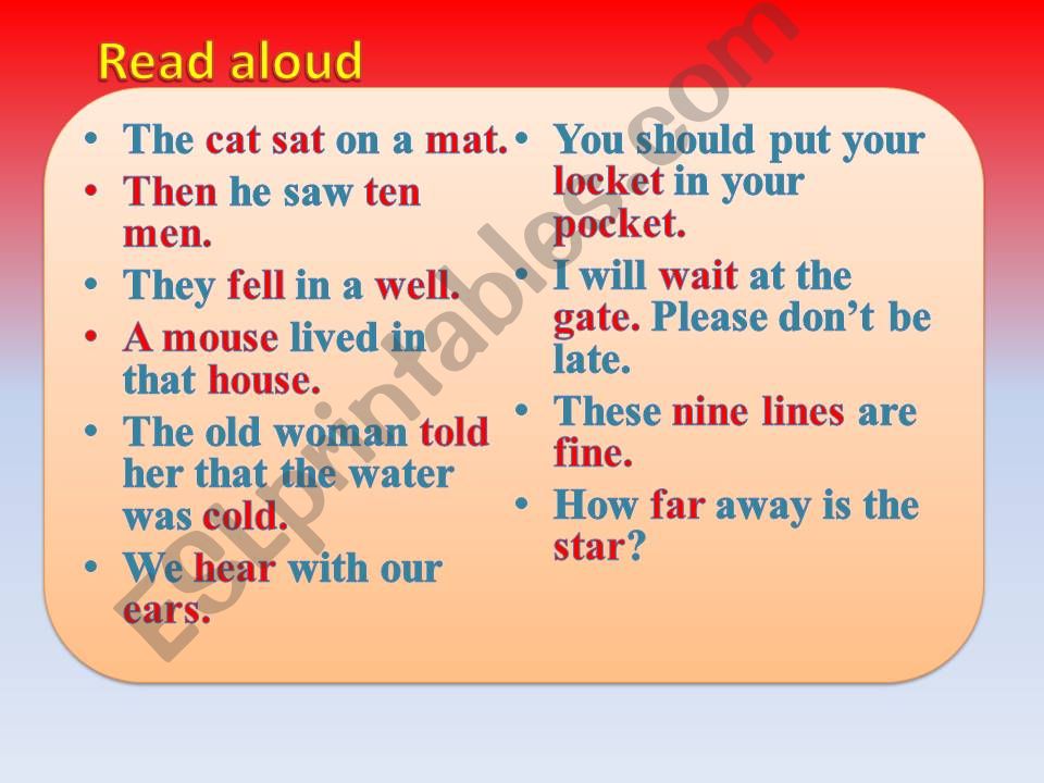 Rhyming words powerpoint