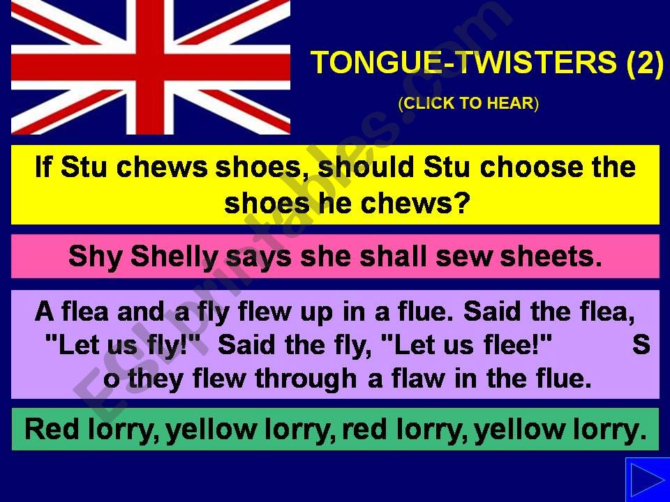 TONGUE-TWISTERS with SOUND - Part 2