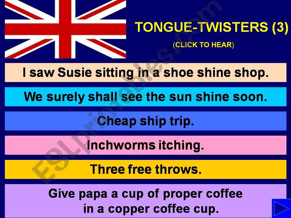 TONGUE-TWISTERS with SOUND - Part 3