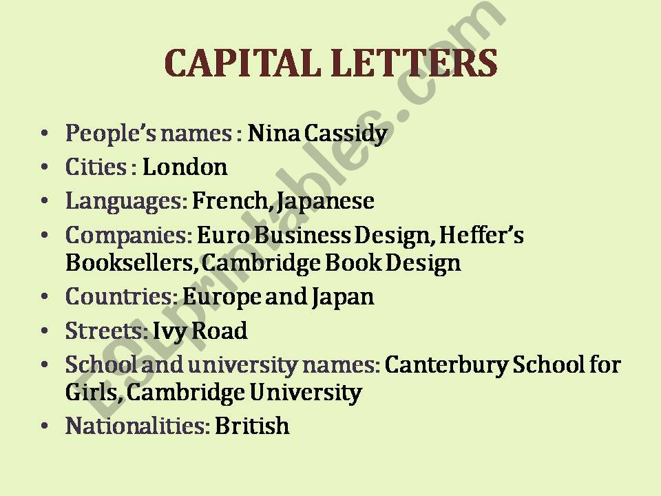 capital letters powerpoint