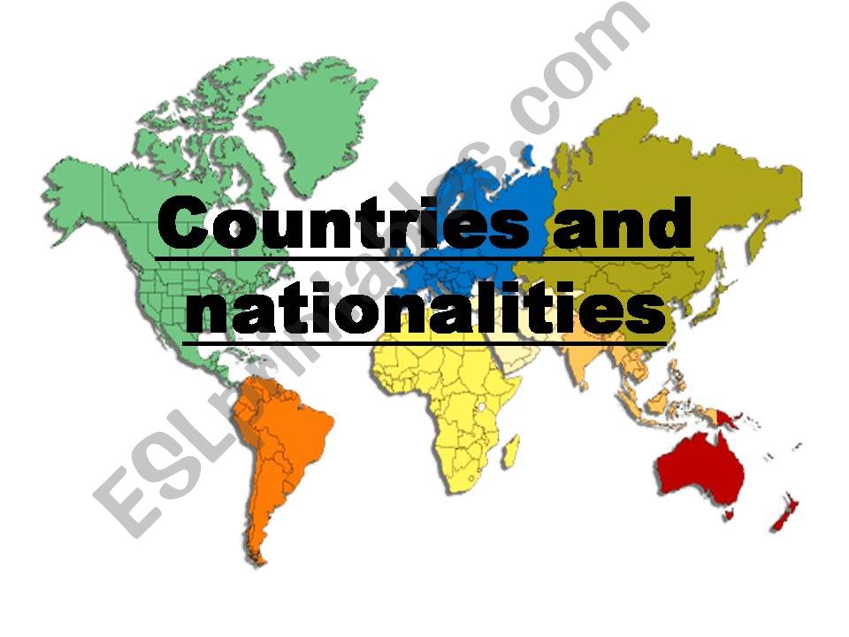 Countries and Nationalities powerpoint