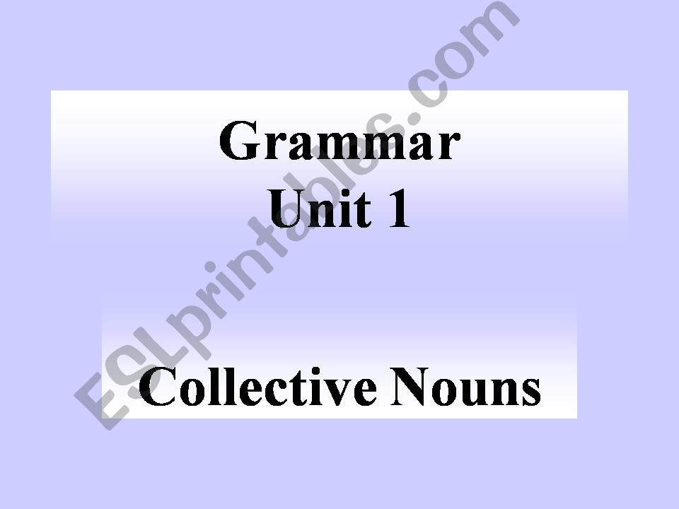 Collective Nouns powerpoint