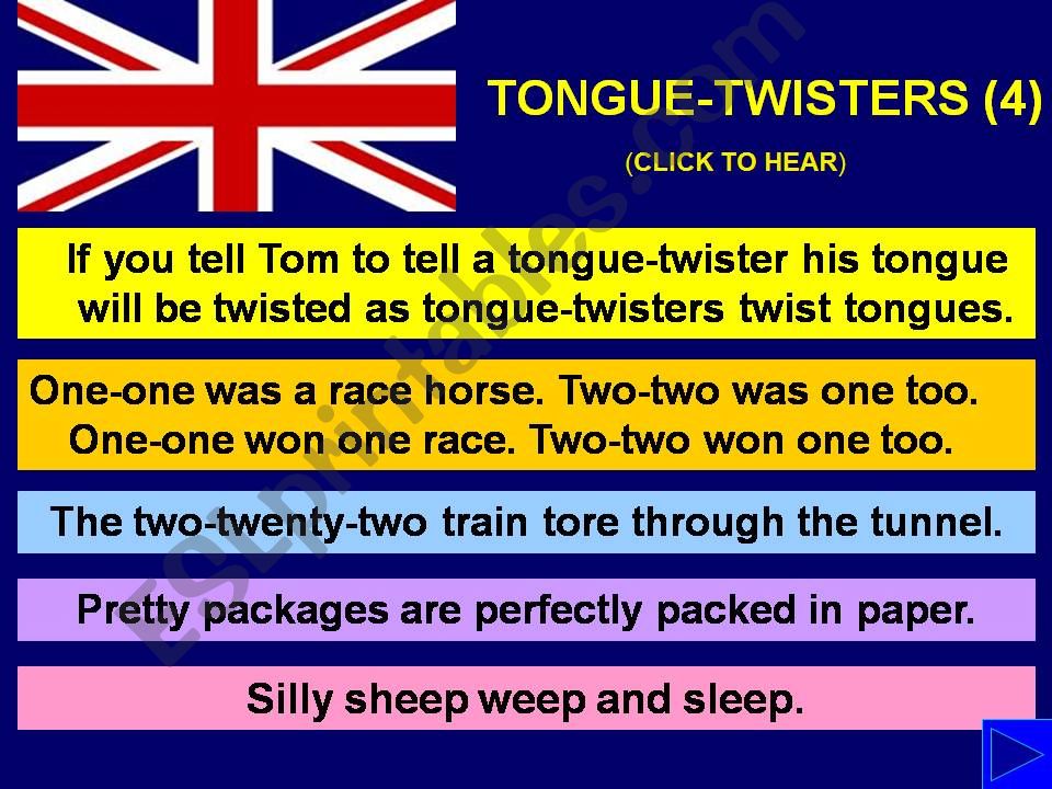 TONGUE-TWISTERS with SOUND - Part 4