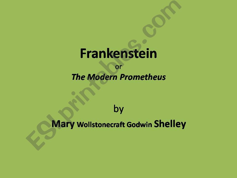 Frankenstein, an introduction powerpoint