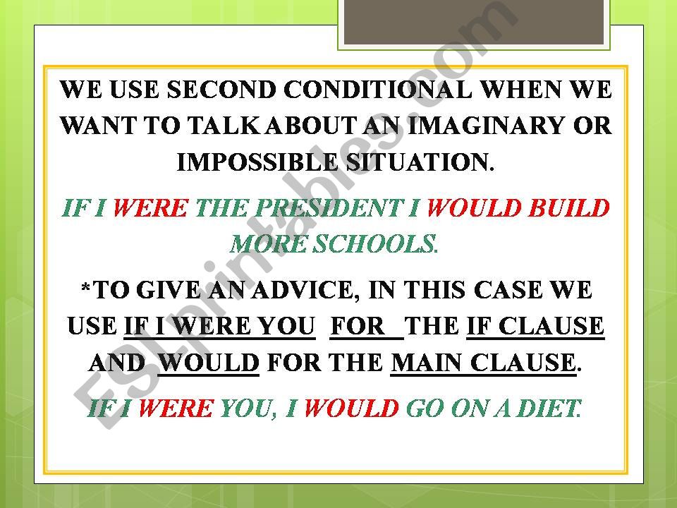 Exercises on 2nd conditional powerpoint