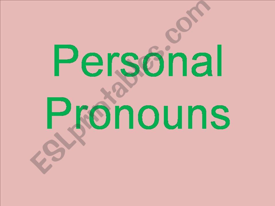 Personal Pronoun powerpoint