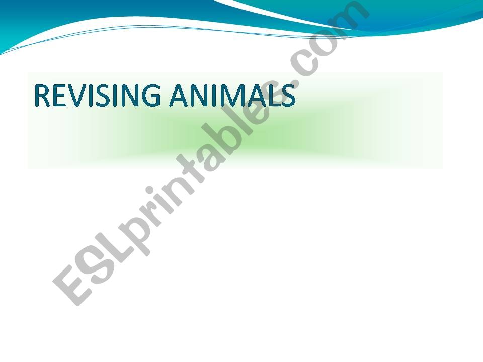 revising animals powerpoint