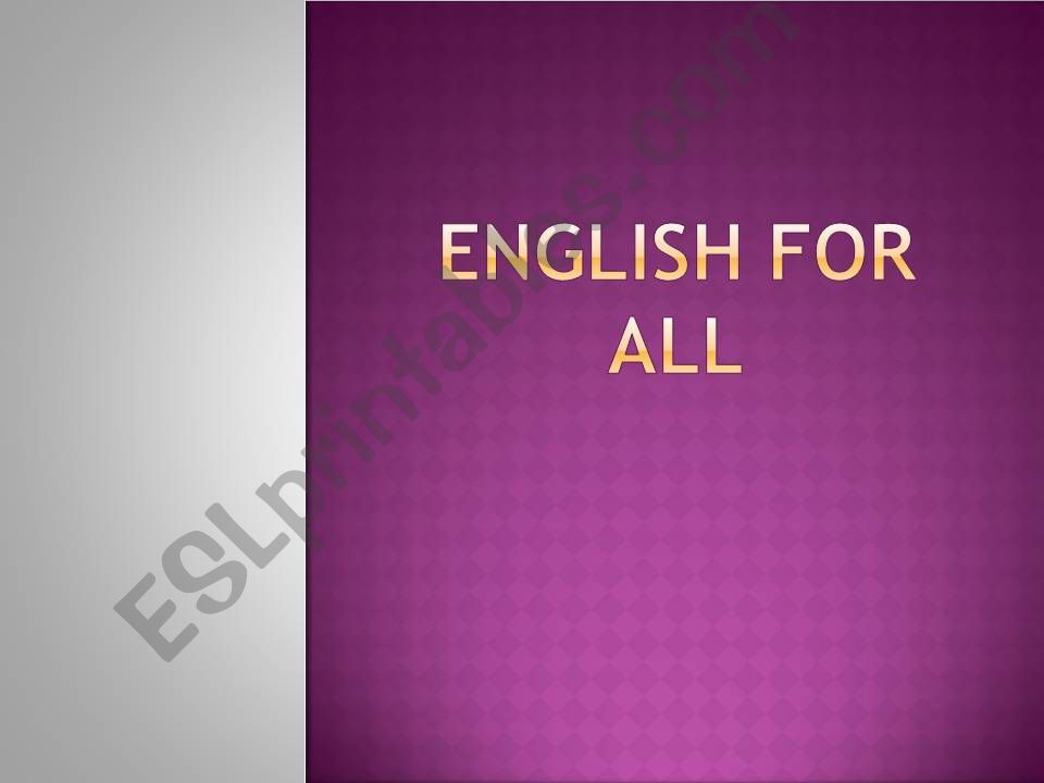 English for all powerpoint