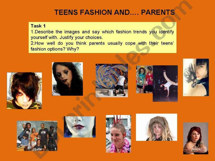 Teens, fashion and parents powerpoint