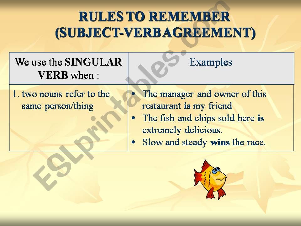 subject verb agreement powerpoint