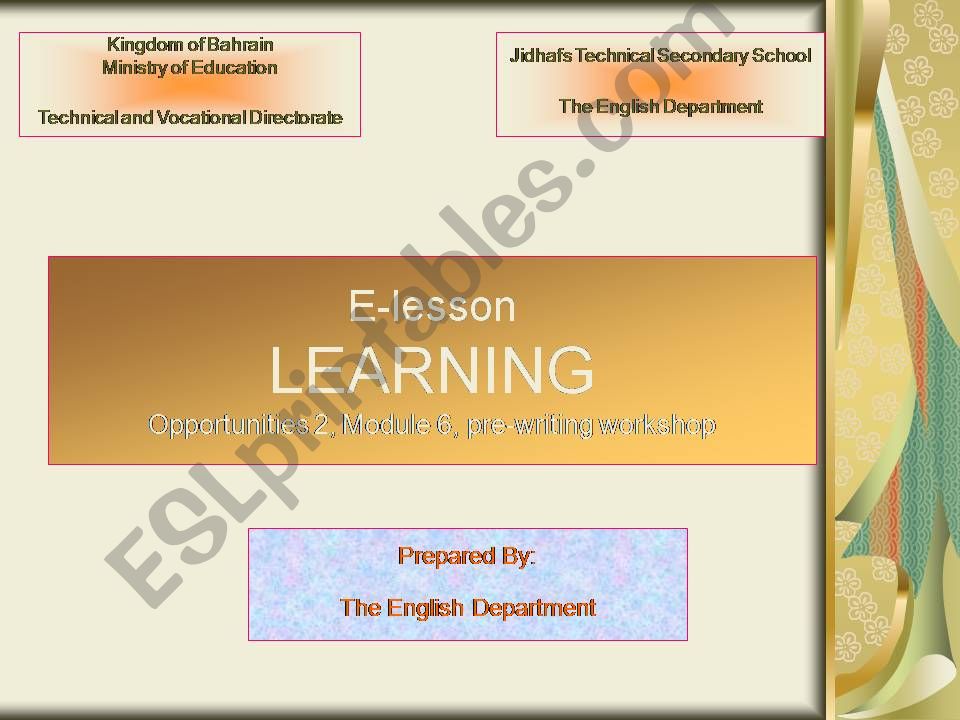 pre-writing workshop powerpoint