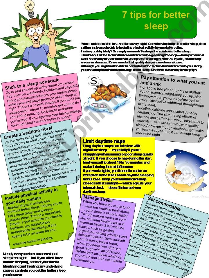 7 Tips for better sleep powerpoint