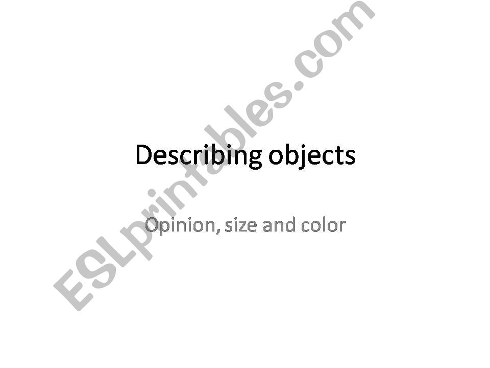Describing objects powerpoint