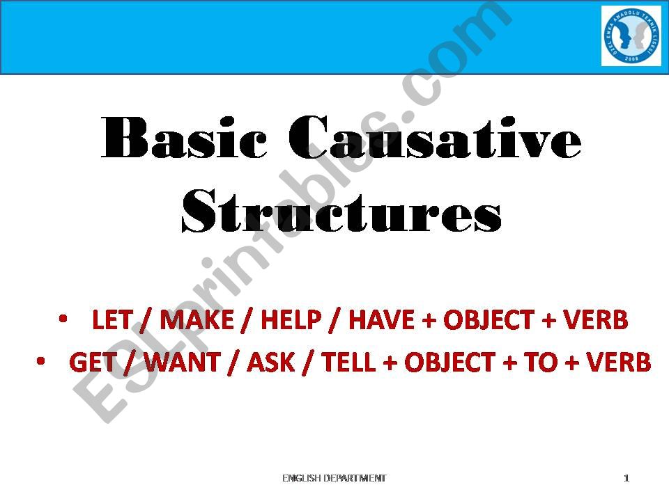 CAUSATIVE VERBS (HAVE-GET-ASK-LET-MAKE)