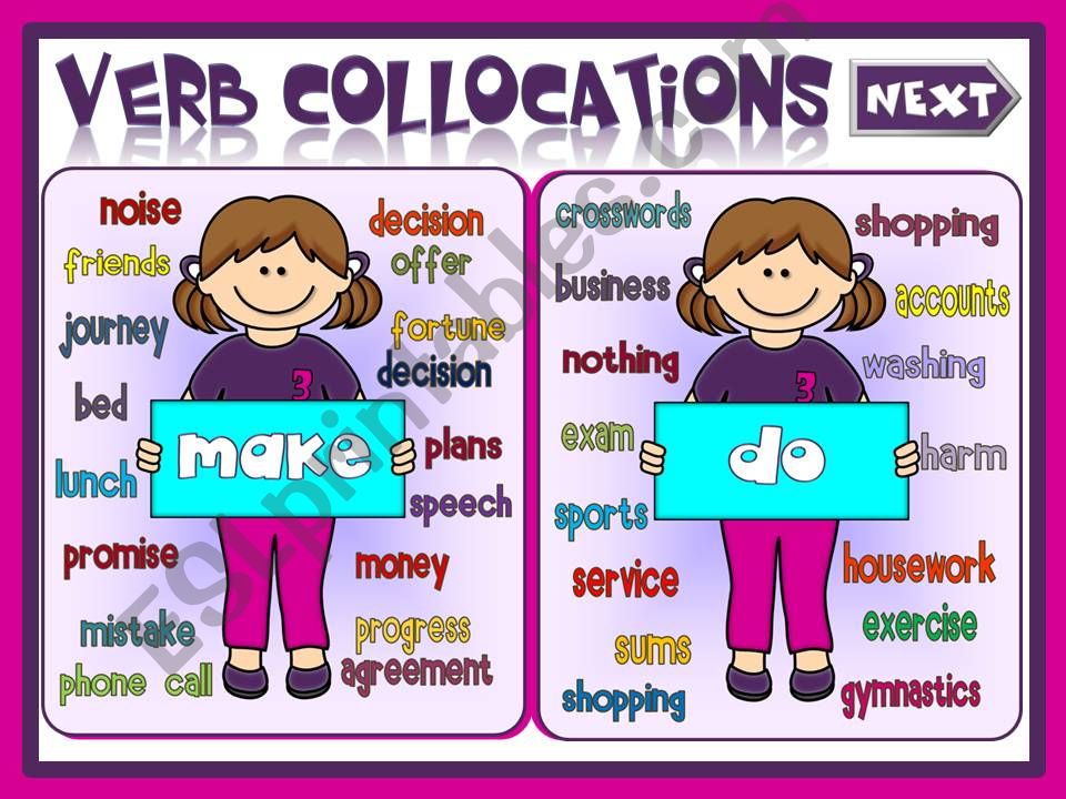 Verb collocations - MAKE or DO (2)