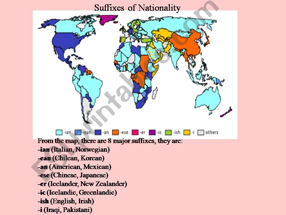 Suffixes of nationality powerpoint