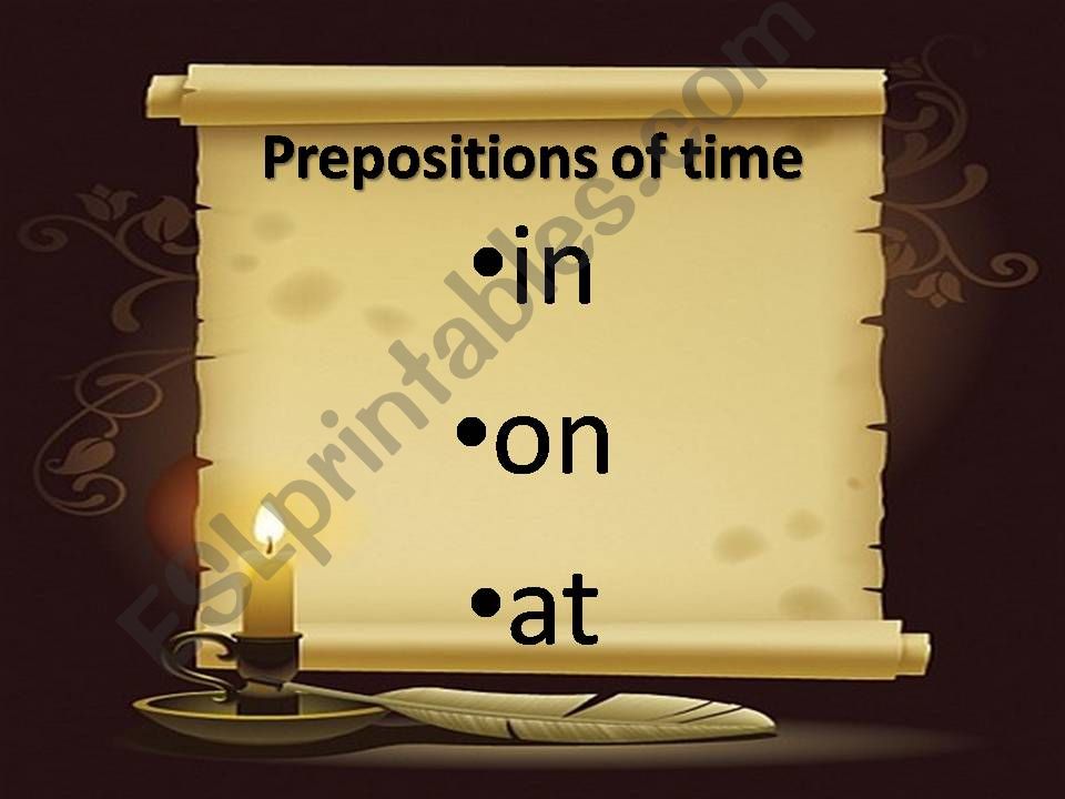 Prepositions of time powerpoint