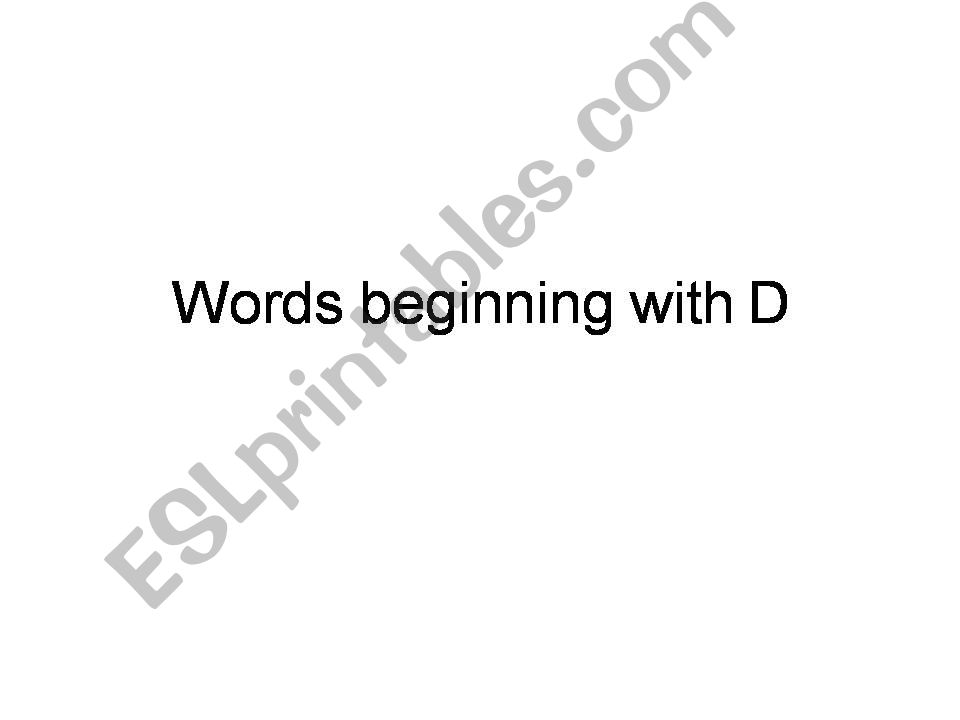 Words beginning with D powerpoint