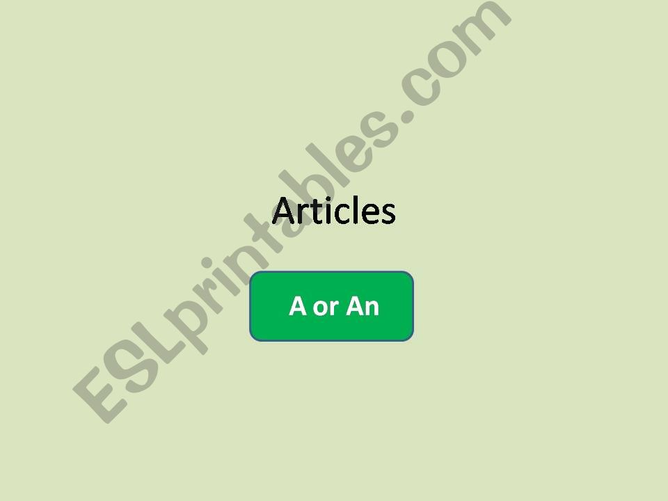 A/ an/ the/ count and non-count nouns