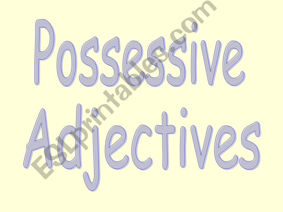 Possessive adjectives powerpoint