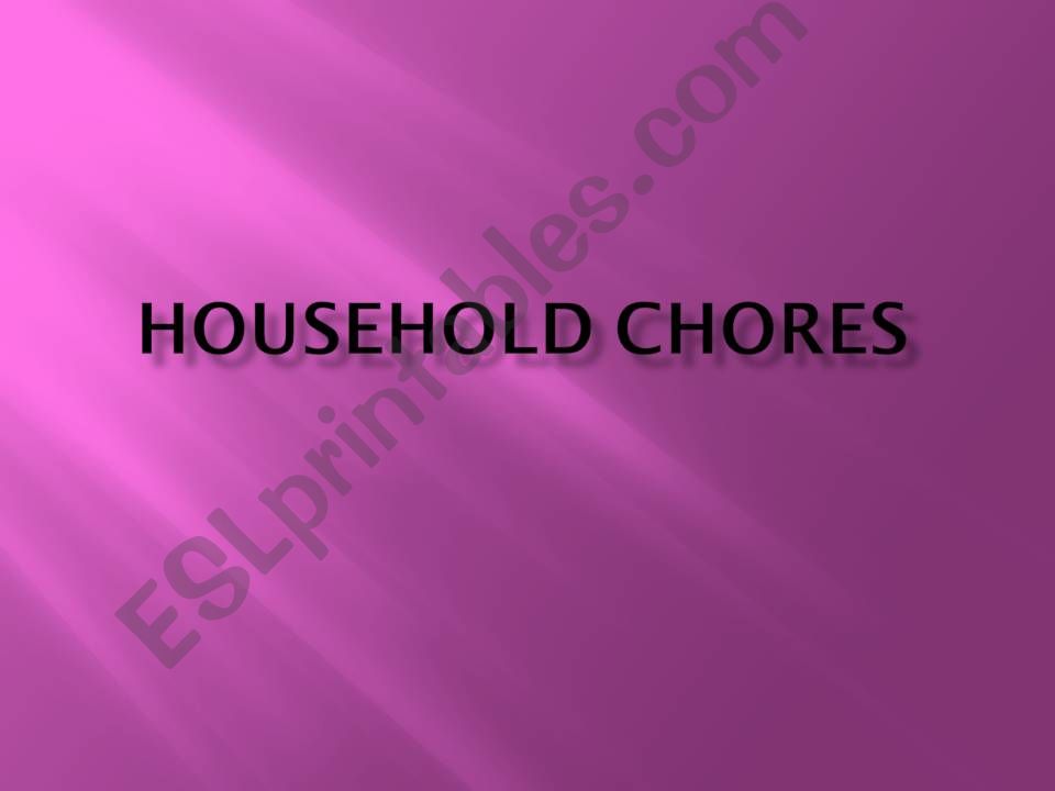 Household chores powerpoint