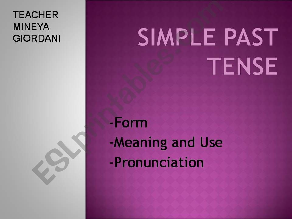 Simple Past Explanation powerpoint