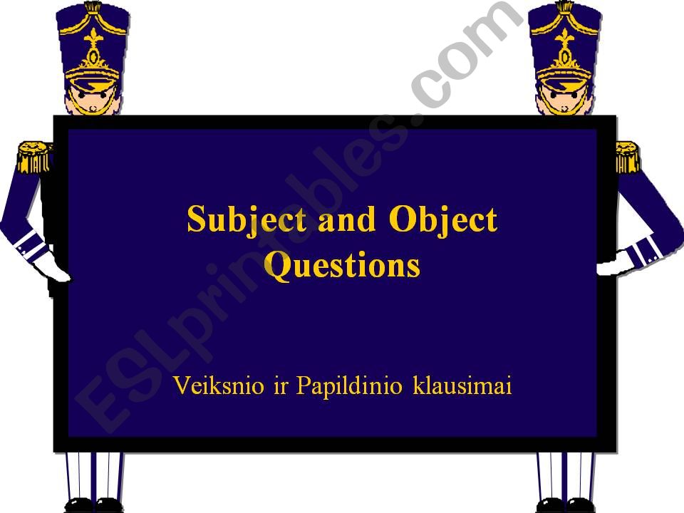 Subject vs Object questions powerpoint