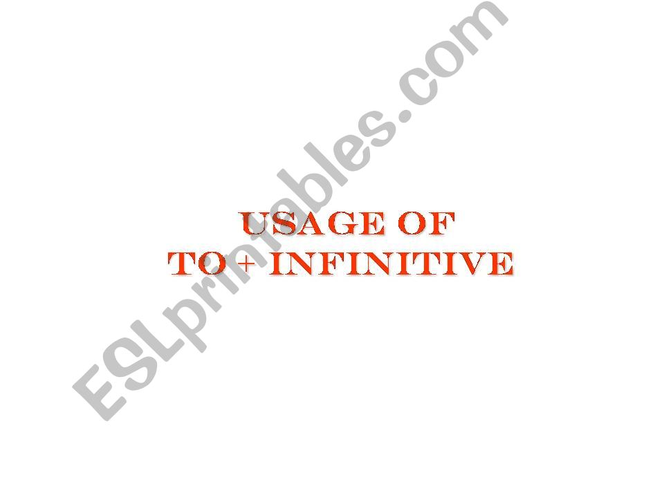 To-infinitive powerpoint