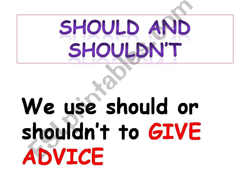 Should-shouldnt powerpoint