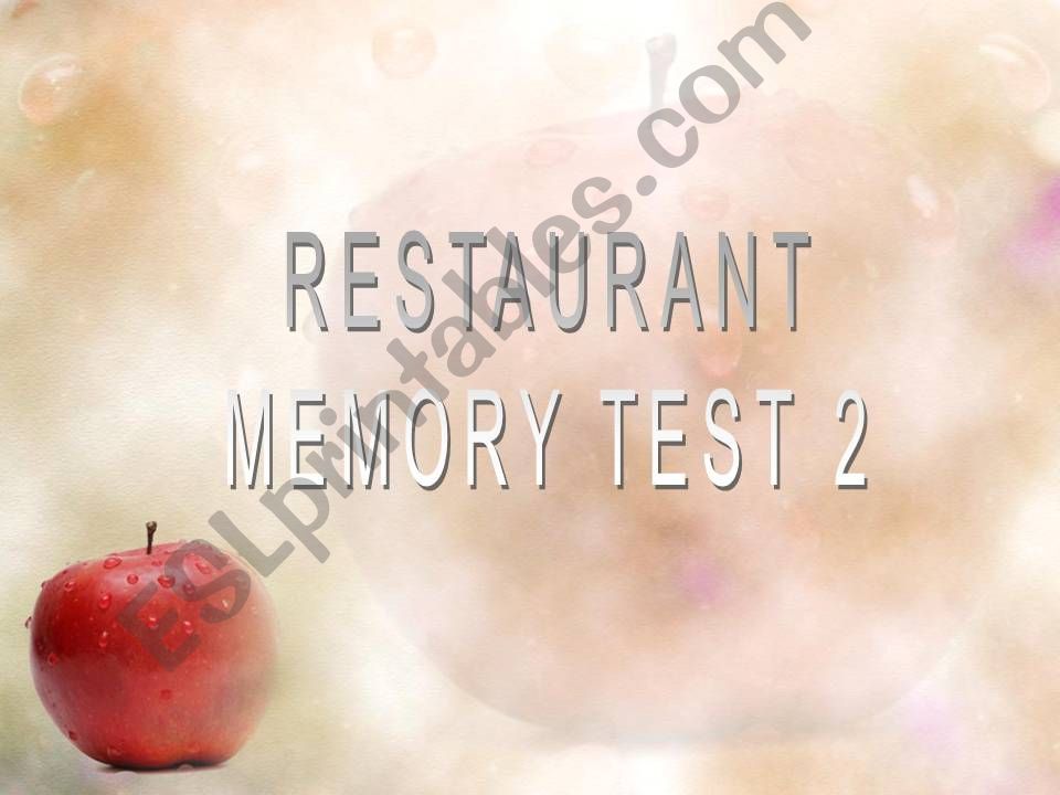 RESTAURANT MEMORY TEST powerpoint