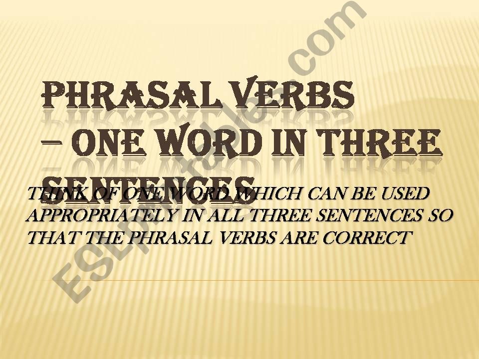 PHRASAL VERBS  powerpoint