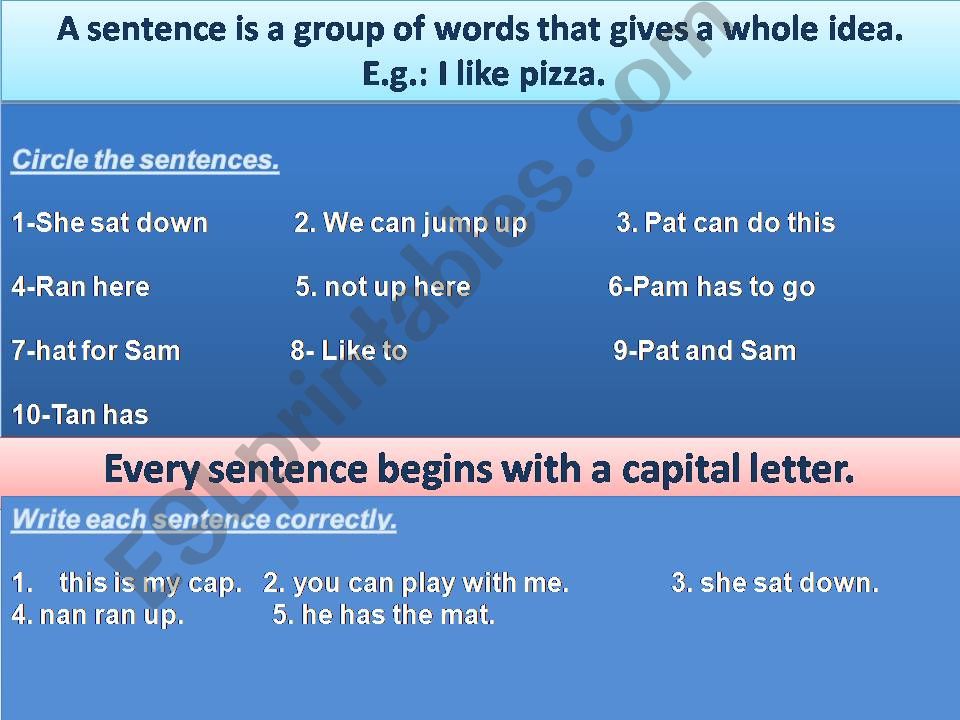 power point about sentences powerpoint