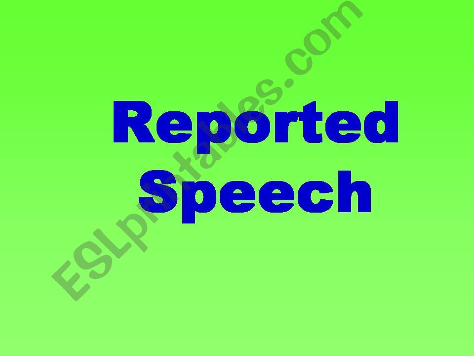 Reported Speech powerpoint