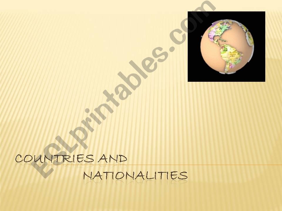 countries & nationalities  powerpoint