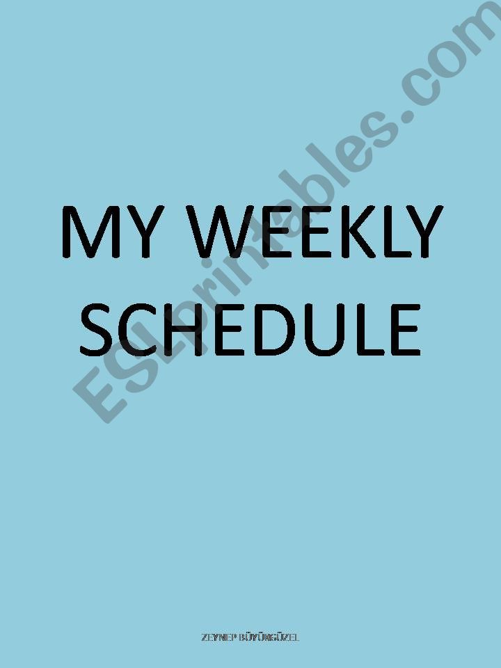 MY WEEKLY SCHEDULE powerpoint