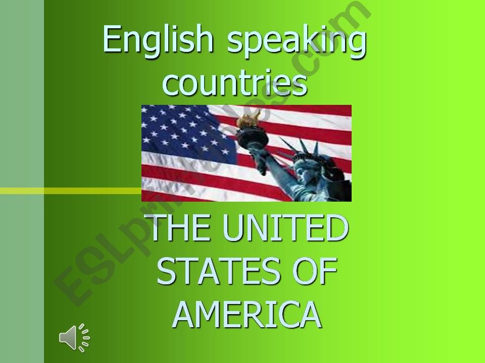 eNGLISH SPEAKING COUNTRIES - THE USA