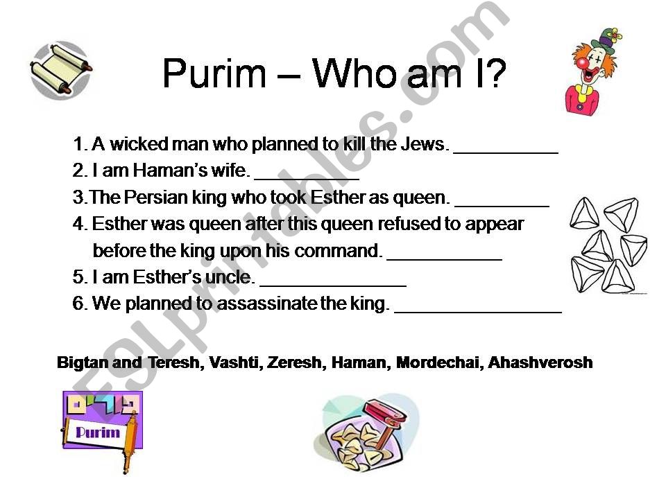 Purim riddles powerpoint